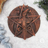 Dryad Design Raven Pentacle Plaque (Wood Color)