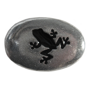 Frog Pewter Pocket Stone