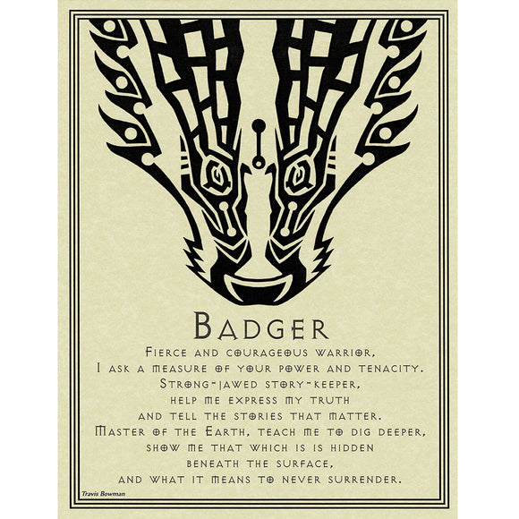 Badger Prayer Parchment Poster (8.5