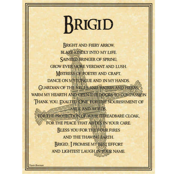 Brigid Prayer Parchment Poster (8.5