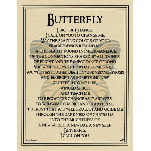 Butterfly Prayer Parchment Poster (8.5