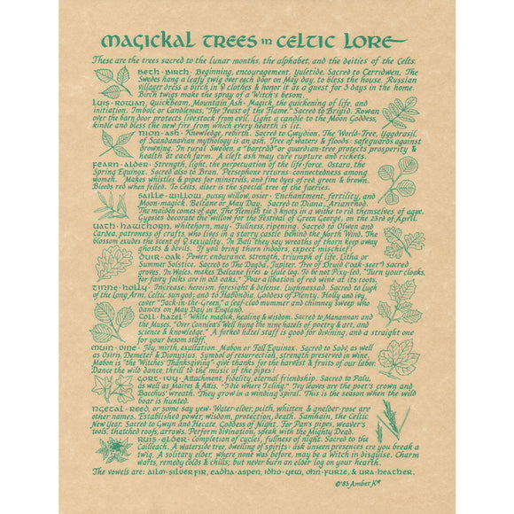 Celtic Trees Parchment Poster (8.5