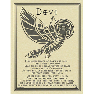 Dove Prayer Parchment Poster (8.5" x 11")