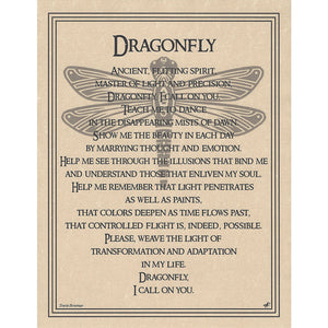 Dragonfly Prayer Parchment Poster (8.5" x 11")