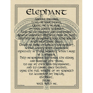 Elephant Prayer Parchment Poster (8.5" x 11")