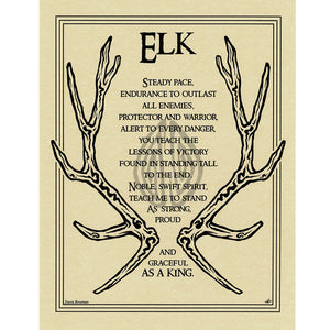 Elk Prayer Parchment Poster (8.5" x 11")