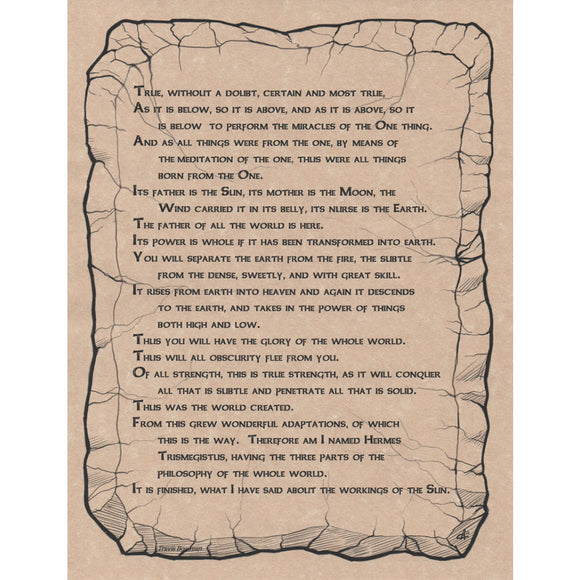 Emerald Tablet Parchment Poster (8.5