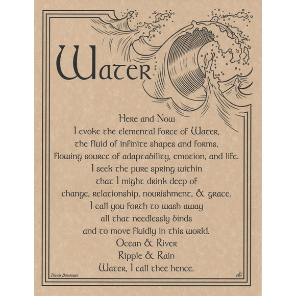 Water Evocation Parchment Poster (8.5