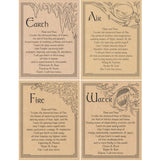 Set of Four Elements Parchment Posters (8.5" x 11")