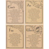 Set of Four Elements Parchment Posters (8.5" x 11")