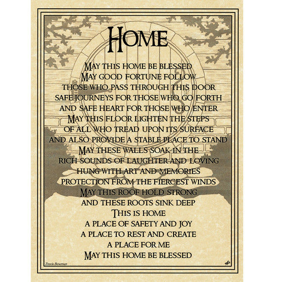 Home Blessing Parchment Poster (8.5