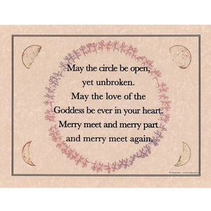 May the Circle Be Open Yet Unbroken Parchment Poster (8.5" x 11")