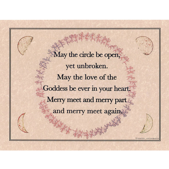 May the Circle Be Open Yet Unbroken Parchment Poster (8.5