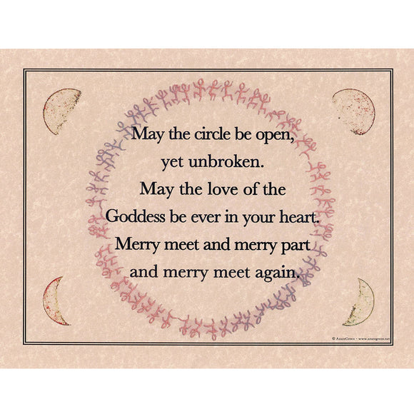 May the Circle Be Open Yet Unbroken Parchment Poster (8.5