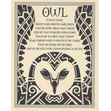 Owl Prayer Parchment Poster (8.5" x 11")