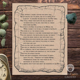 Emerald Tablet Parchment Poster (8.5" x 11")
