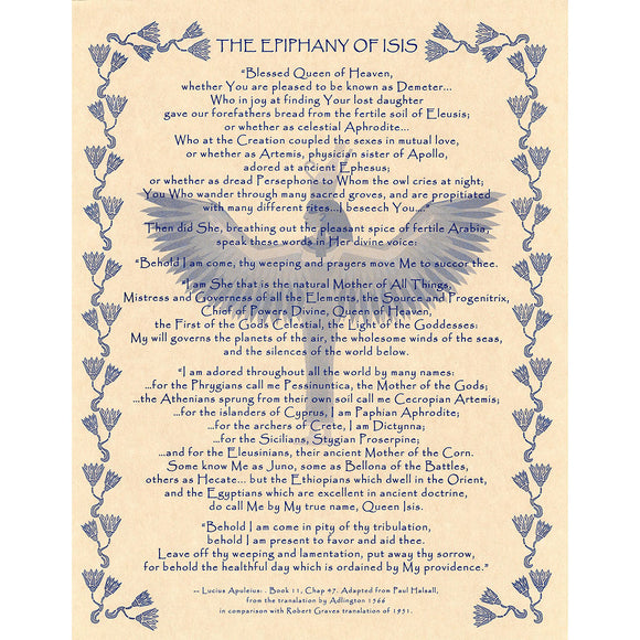 The Epiphany of Isis Parchment Poster (8.5