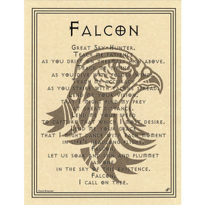 Falcon Prayer Parchment Poster (8.5" x 11")