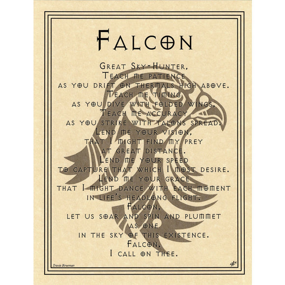 Falcon Prayer Parchment Poster (8.5