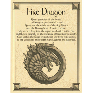 Fire Dragon Parchment Poster (8.5" x 11")