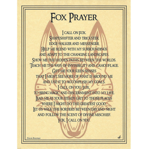 Fox Prayer Parchment Poster (8.5
