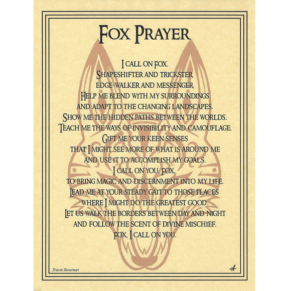 Fox Prayer Parchment Poster (8.5