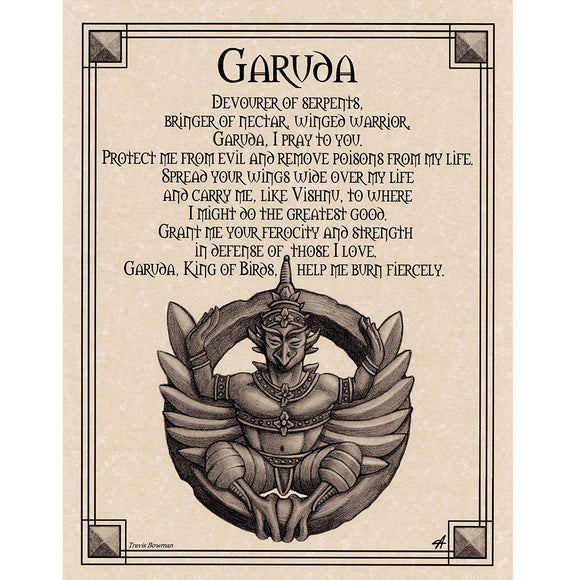 Garuda Prayer Parchment Poster (8.5