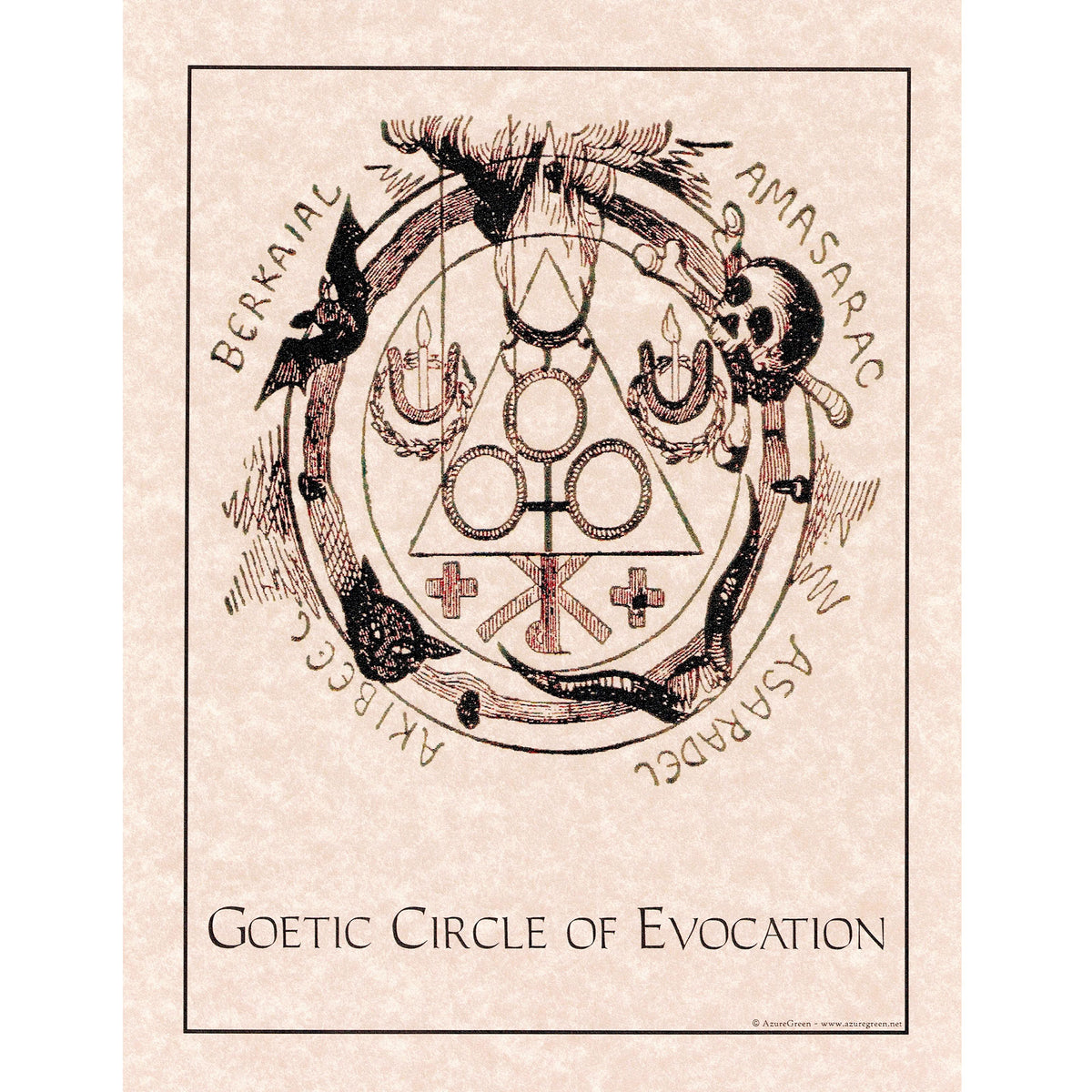 Gothic Goetic Goetic Circle of Evocation Parchment Poster (8.5