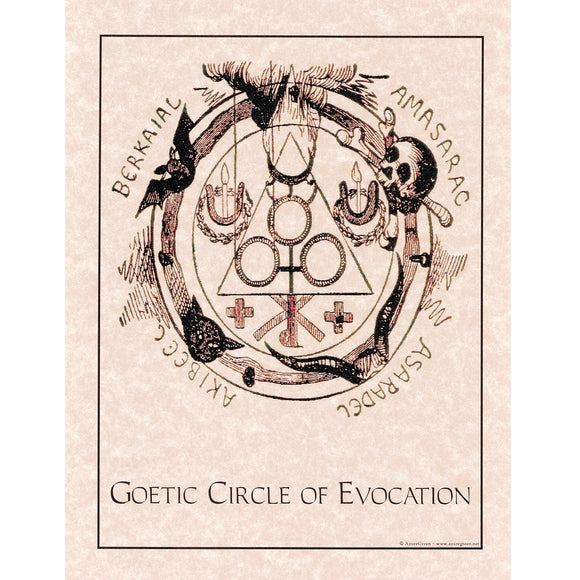 Goetic Circle of Evocation Parchment Poster (8.5