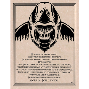 Gorilla Prayer Parchment Poster (8.5" x 11")