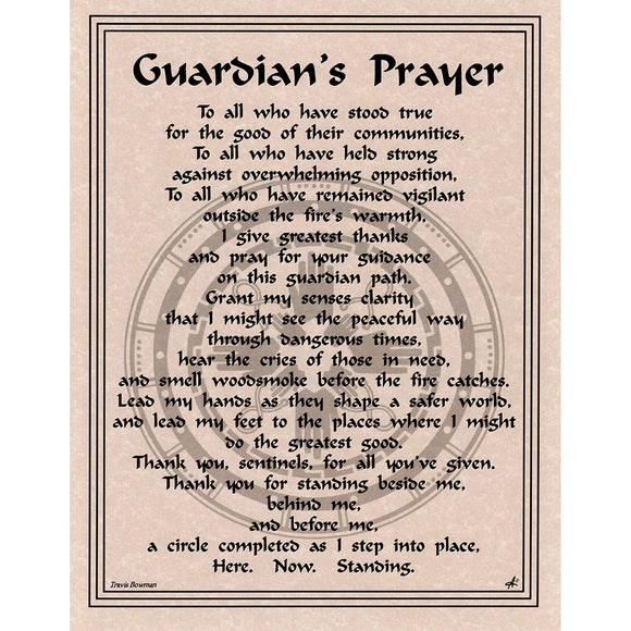 Guardian's Prayer Parchment Poster (8.5