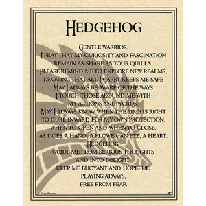 Hedgehog Prayer Parchment Poster (8.5" x 11")