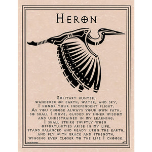 Heron Prayer Parchment Poster (8.5" x 11")