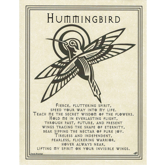 Hummingbird Prayer Parchment Poster (8.5