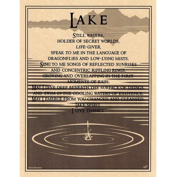 Lake Prayer Parchment Poster (8.5