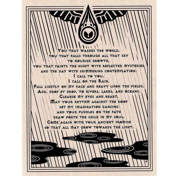 Rain Prayer Parchment Poster (8.5