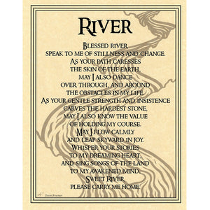 River Prayer Parchment Poster (8.5" x 11")