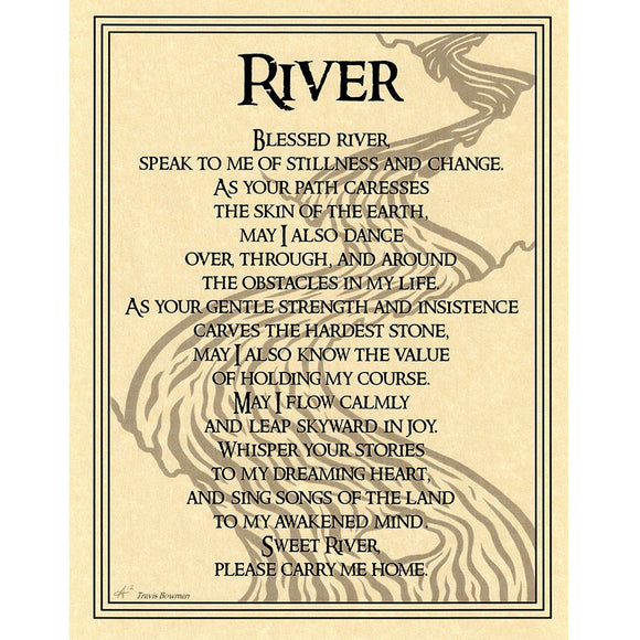 River Prayer Parchment Poster (8.5