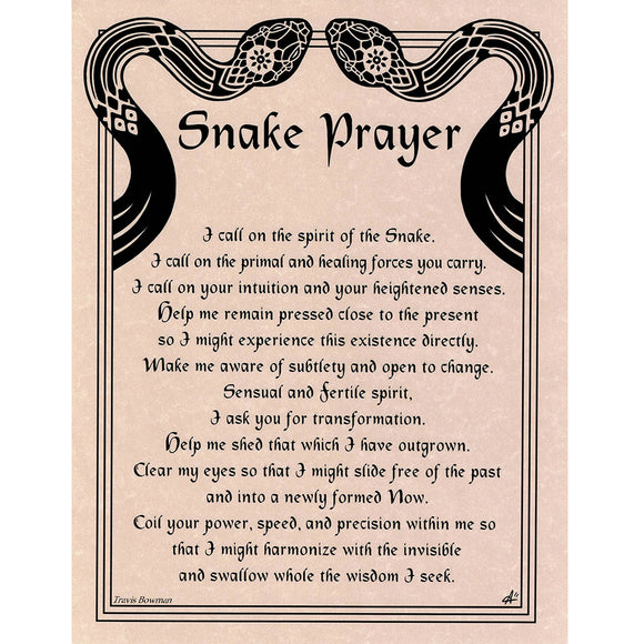 Snake Prayer Parchment Poster (8.5