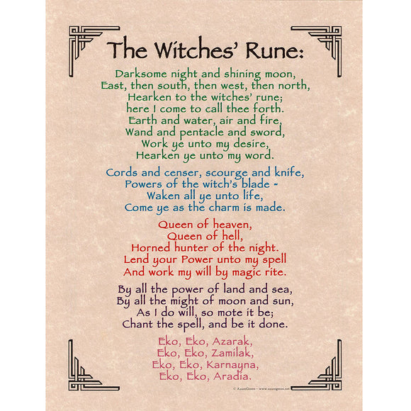 The Witches' Rune Parchment Poster (8.5