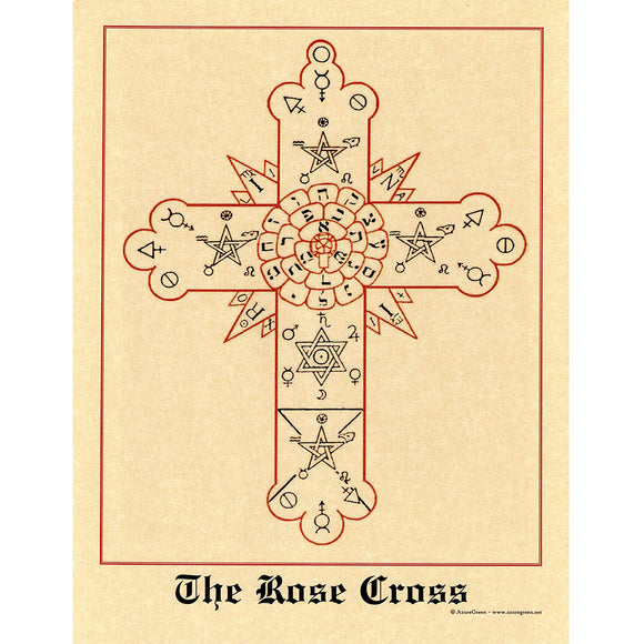 Rose Cross Parchment Poster (8.5