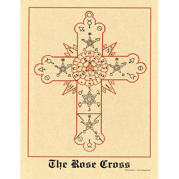 Rose Cross Parchment Poster (8.5