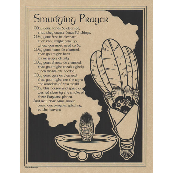 Smudging Prayer Parchment Poster (8.5