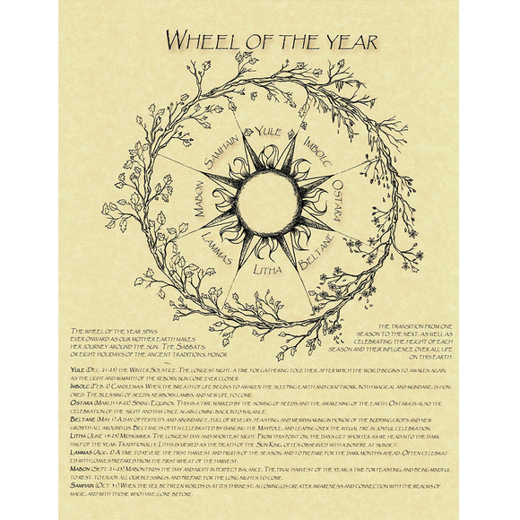 Wheel of the Year Parchment Poster (8.5