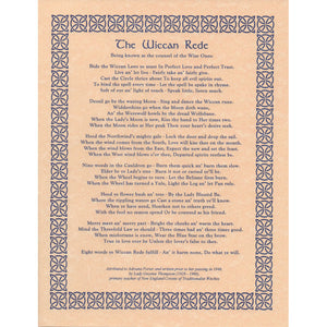 Wiccan Rede (Long Poem) Parchment Poster (8.5" x 11")