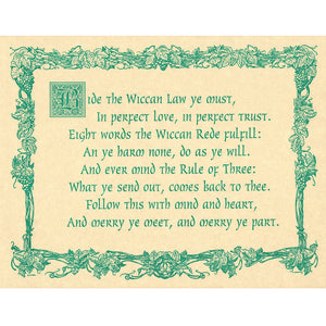 Wiccan Rede (Short Poem) Parchment Poster (8.5" x 11")