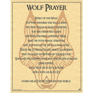 Wolf Prayer Parchment Poster (8.5" x 11")
