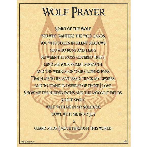 Wolf Prayer Parchment Poster (8.5
