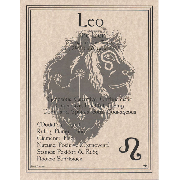 Leo Parchment Poster (8.5