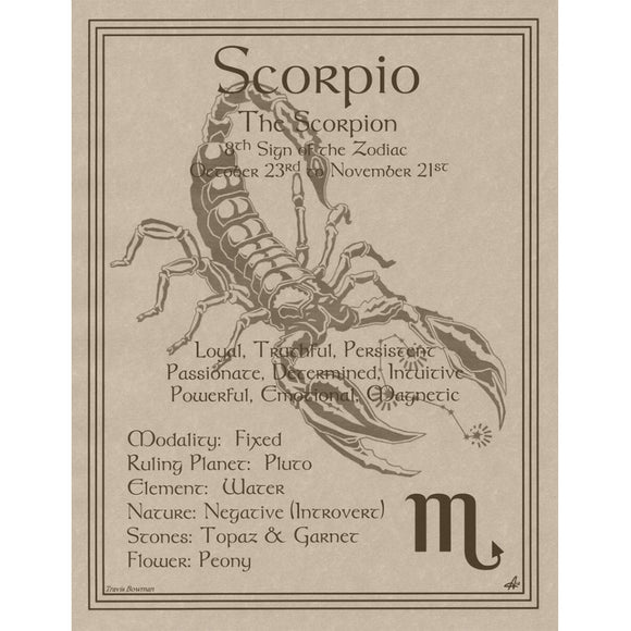 Scorpio Parchment Poster (8.5